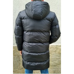 Мъжко яке с качулка, City Man, Средна дължина, Черно, 6838